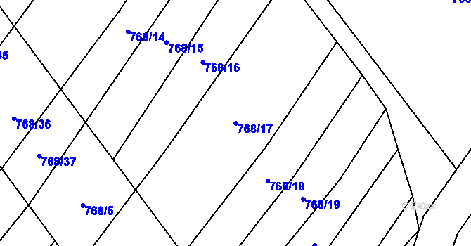 Parcela st. 768/17 v KÚ Radostice u Trocnova, Katastrální mapa