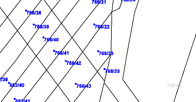 Parcela st. 768/23 v KÚ Radostice u Trocnova, Katastrální mapa