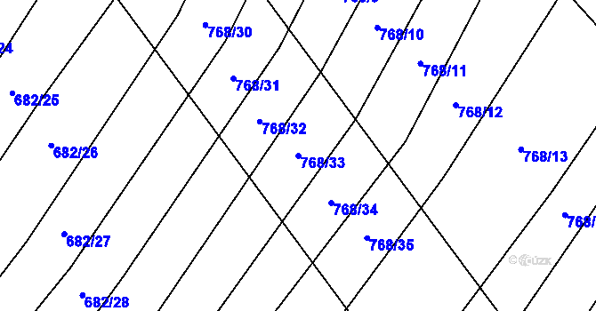 Parcela st. 768/33 v KÚ Radostice u Trocnova, Katastrální mapa