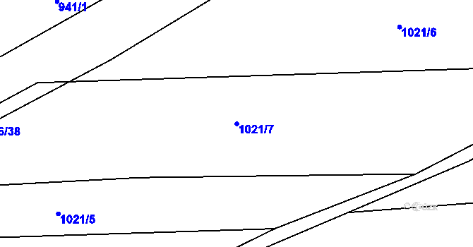 Parcela st. 1021/7 v KÚ Radostice u Trocnova, Katastrální mapa