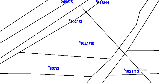 Parcela st. 1021/10 v KÚ Radostice u Trocnova, Katastrální mapa