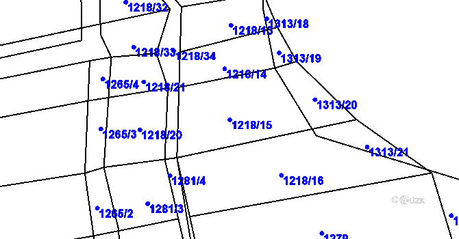 Parcela st. 1218/15 v KÚ Radostice u Trocnova, Katastrální mapa