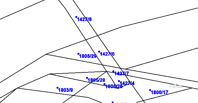 Parcela st. 1427/6 v KÚ Radostice u Trocnova, Katastrální mapa
