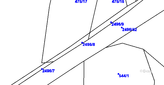 Parcela st. 2496/8 v KÚ Radostice u Trocnova, Katastrální mapa