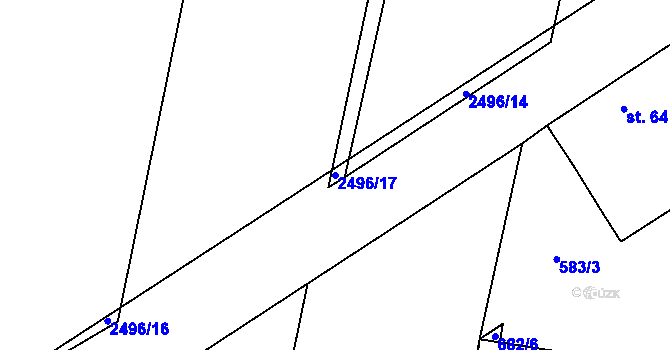 Parcela st. 2496/17 v KÚ Radostice u Trocnova, Katastrální mapa