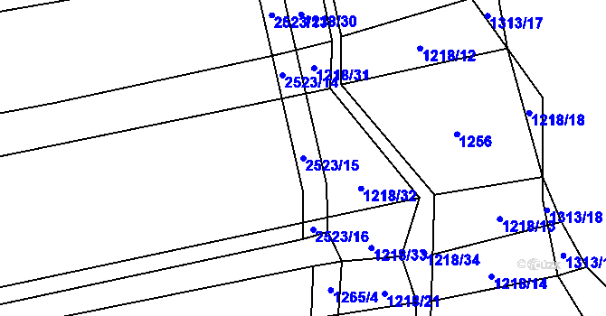 Parcela st. 2523/15 v KÚ Radostice u Trocnova, Katastrální mapa
