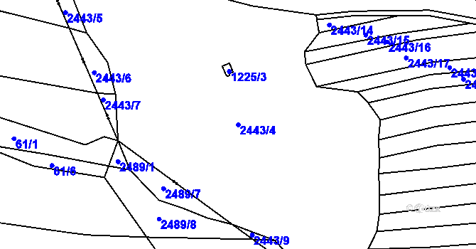 Parcela st. 2443/4 v KÚ Radostice u Trocnova, Katastrální mapa