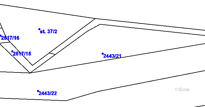Parcela st. 2443/21 v KÚ Radostice u Trocnova, Katastrální mapa