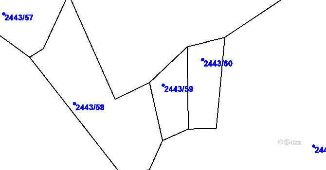 Parcela st. 2443/59 v KÚ Radostice u Trocnova, Katastrální mapa