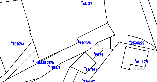 Parcela st. 1108/6 v KÚ Radostice u Trocnova, Katastrální mapa