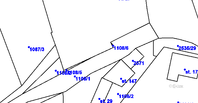 Parcela st. 1108/7 v KÚ Radostice u Trocnova, Katastrální mapa