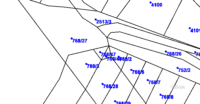 Parcela st. 768/47 v KÚ Radostice u Trocnova, Katastrální mapa