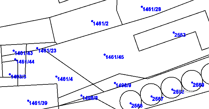 Parcela st. 1461/45 v KÚ Radostice u Trocnova, Katastrální mapa