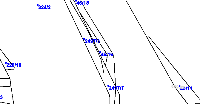 Parcela st. 46/16 v KÚ Trocnov, Katastrální mapa