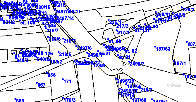 Parcela st. 46/21 v KÚ Trocnov, Katastrální mapa