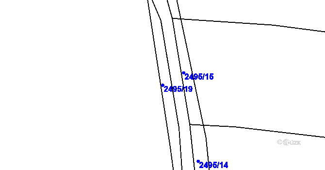 Parcela st. 2495/19 v KÚ Trocnov, Katastrální mapa