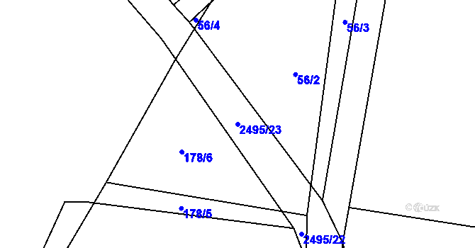 Parcela st. 2495/23 v KÚ Trocnov, Katastrální mapa