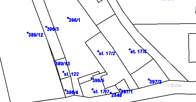 Parcela st. 17/2 v KÚ Trocnov, Katastrální mapa