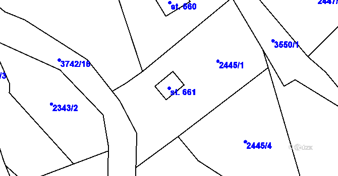 Parcela st. 661 v KÚ Trojanovice, Katastrální mapa