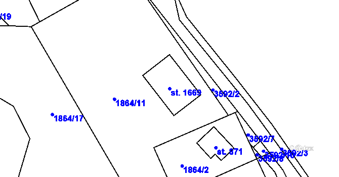 Parcela st. 1669 v KÚ Trojanovice, Katastrální mapa