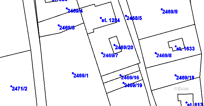 Parcela st. 2469/7 v KÚ Trojanovice, Katastrální mapa