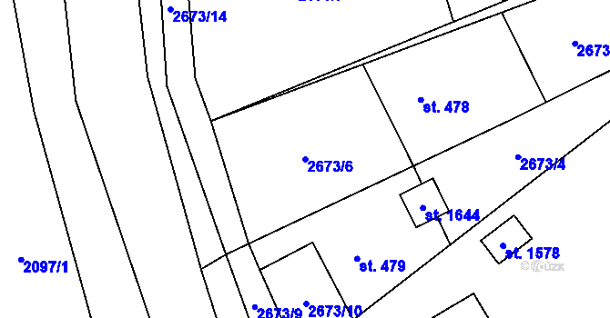 Parcela st. 2673/6 v KÚ Trojanovice, Katastrální mapa