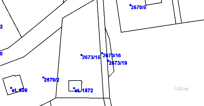 Parcela st. 2673/16 v KÚ Trojanovice, Katastrální mapa