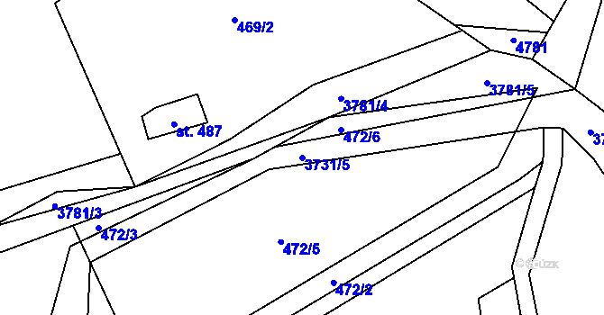 Parcela st. 3731/5 v KÚ Trojanovice, Katastrální mapa