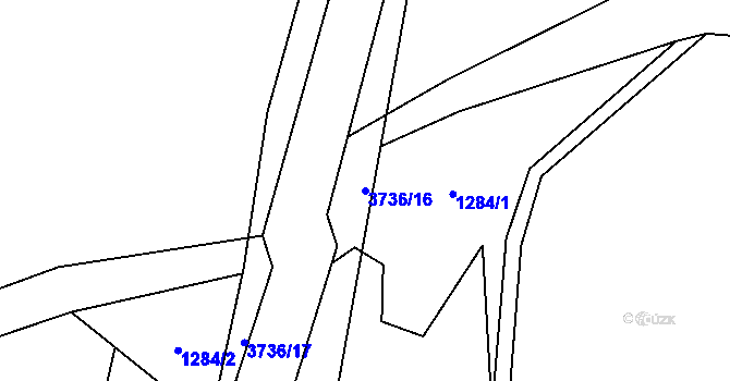 Parcela st. 3736/16 v KÚ Trojanovice, Katastrální mapa
