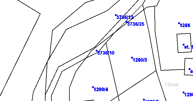 Parcela st. 3736/10 v KÚ Trojanovice, Katastrální mapa
