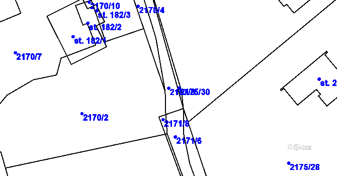 Parcela st. 2167/8 v KÚ Trojanovice, Katastrální mapa