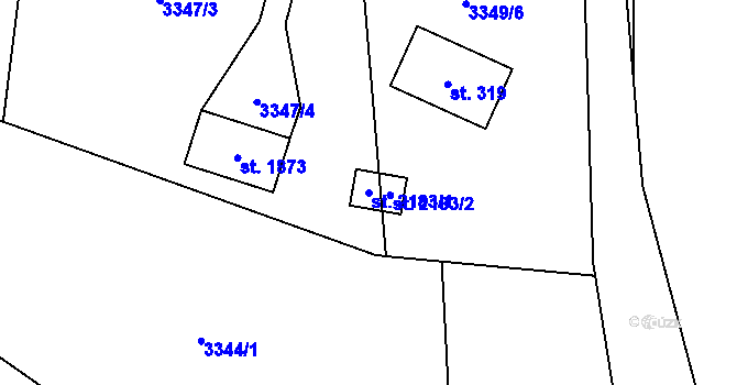 Parcela st. 2183/1 v KÚ Trojanovice, Katastrální mapa