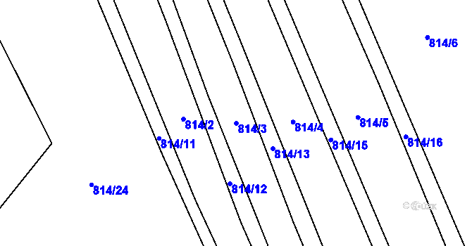 Parcela st. 814/3 v KÚ Řemešín, Katastrální mapa