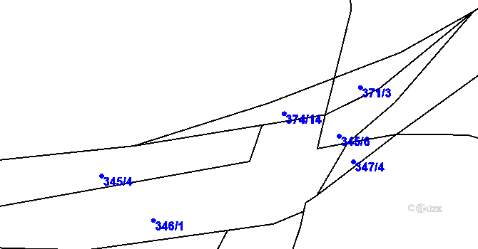Parcela st. 374/6 v KÚ Řemešín, Katastrální mapa