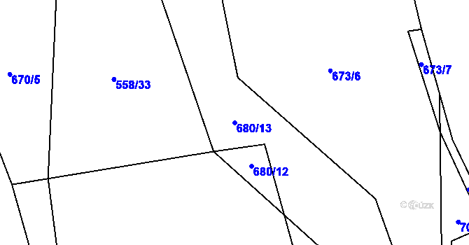 Parcela st. 680/13 v KÚ Řemešín, Katastrální mapa