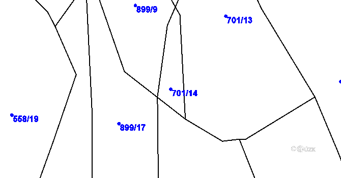 Parcela st. 701/14 v KÚ Řemešín, Katastrální mapa