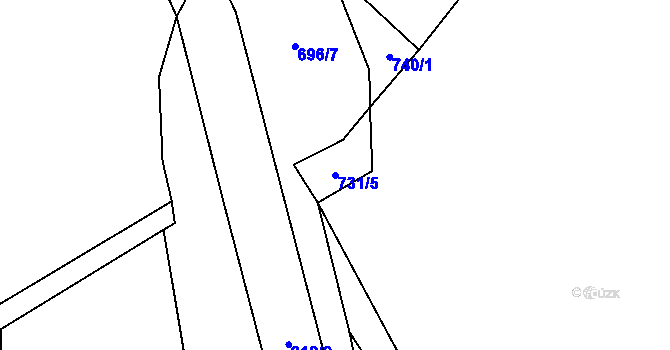 Parcela st. 731/5 v KÚ Řemešín, Katastrální mapa