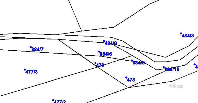 Parcela st. 884/6 v KÚ Řemešín, Katastrální mapa