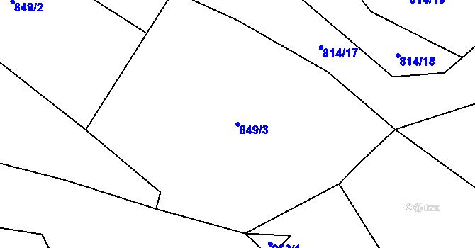 Parcela st. 849/3 v KÚ Řemešín, Katastrální mapa