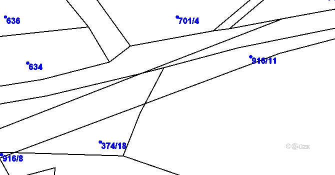 Parcela st. 916/7 v KÚ Řemešín, Katastrální mapa