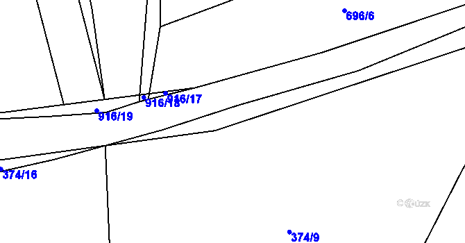 Parcela st. 916/10 v KÚ Řemešín, Katastrální mapa