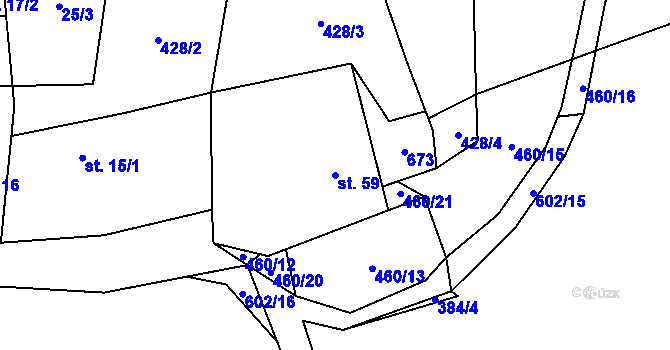 Parcela st. 59 v KÚ Trojany u Mladotic, Katastrální mapa