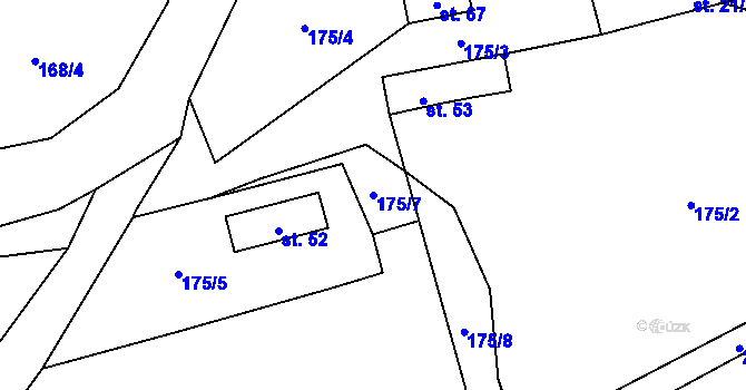 Parcela st. 175/7 v KÚ Trojany u Mladotic, Katastrální mapa