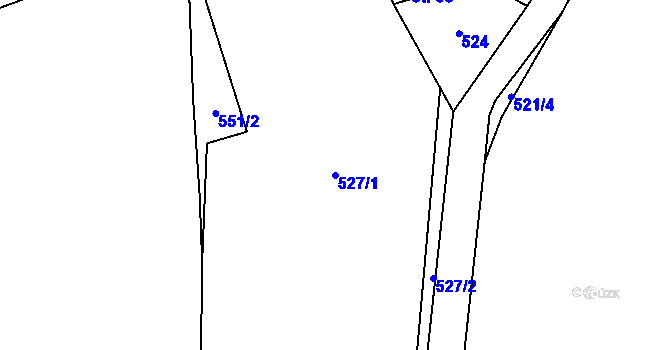 Parcela st. 527/1 v KÚ Trojany u Mladotic, Katastrální mapa