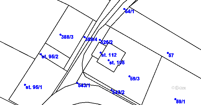 Parcela st. 112 v KÚ Trojovice, Katastrální mapa