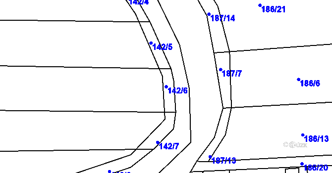 Parcela st. 142/6 v KÚ Trojovice, Katastrální mapa