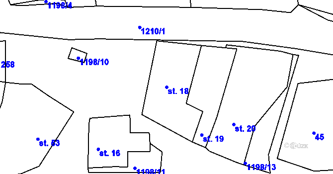 Parcela st. 18 v KÚ Trokavec, Katastrální mapa