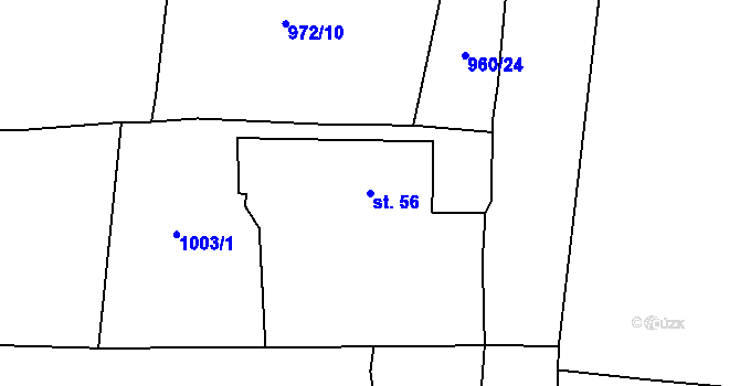 Parcela st. 56 v KÚ Trokavec, Katastrální mapa