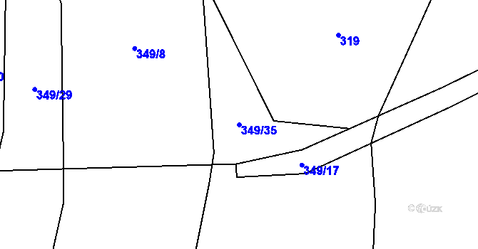 Parcela st. 349/35 v KÚ Trokavec, Katastrální mapa