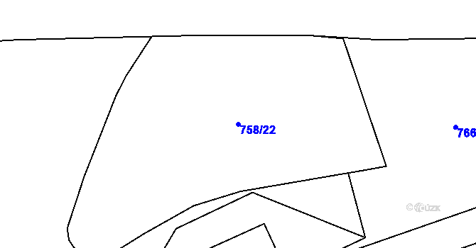 Parcela st. 758/22 v KÚ Trokavec, Katastrální mapa